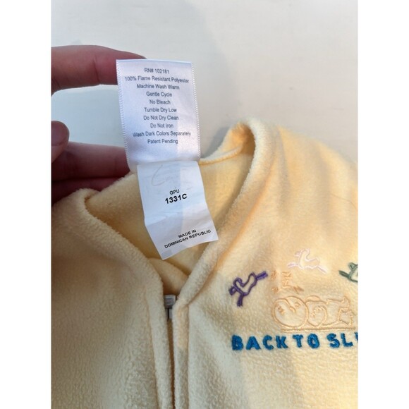 Halo Baby Fleece Sleep Sack Size Small 0-6 Months Yellow 10-18 Lbs - Picture 4 of 5